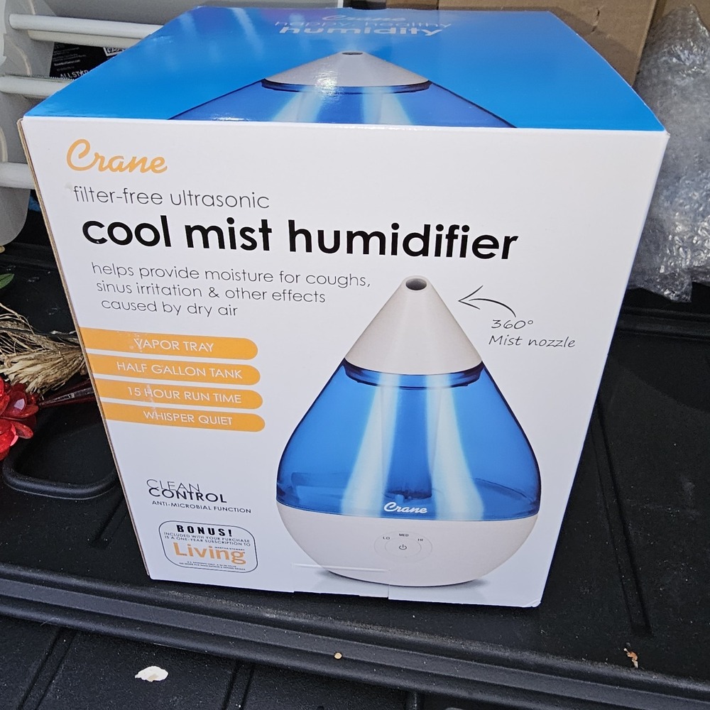 Cool Mist Humidifier Filter Ultrasonic Blue and White